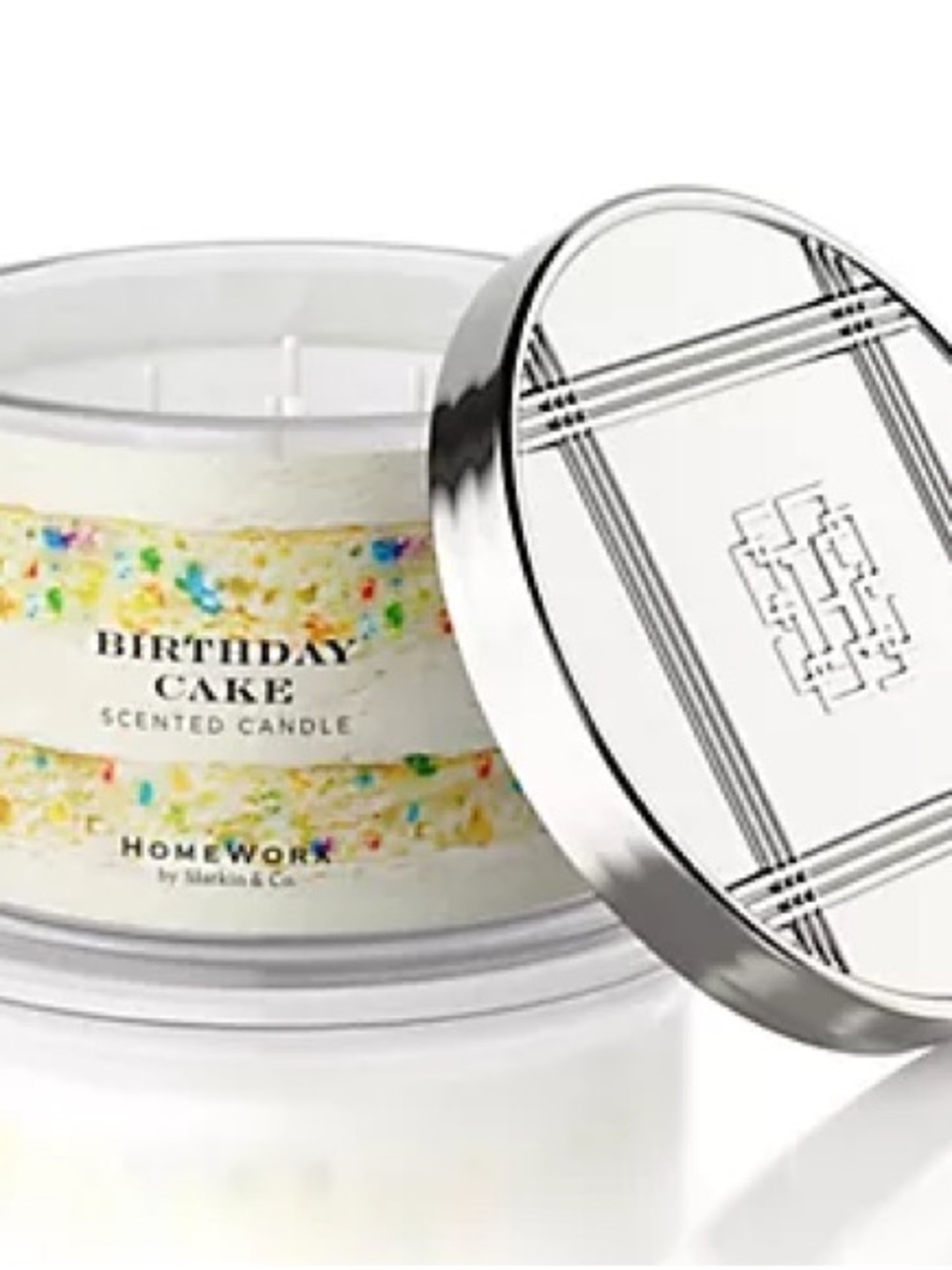 NIB HOMEWORX BY SLATIN AND CO BIRTHDAY CAKE 4 wick candle